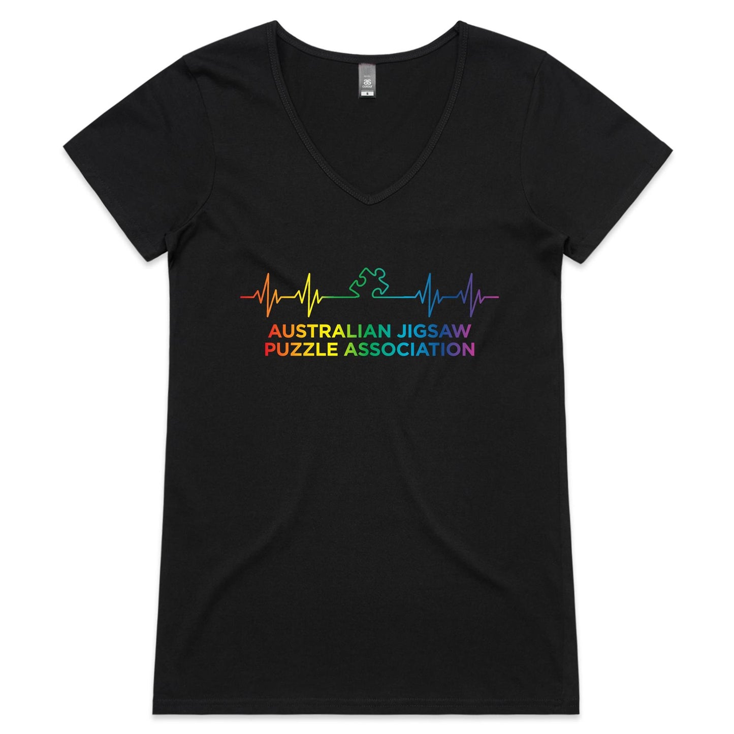 Heartbeat Pride - AS Colour Bevel - Womens V-Neck T-Shirt