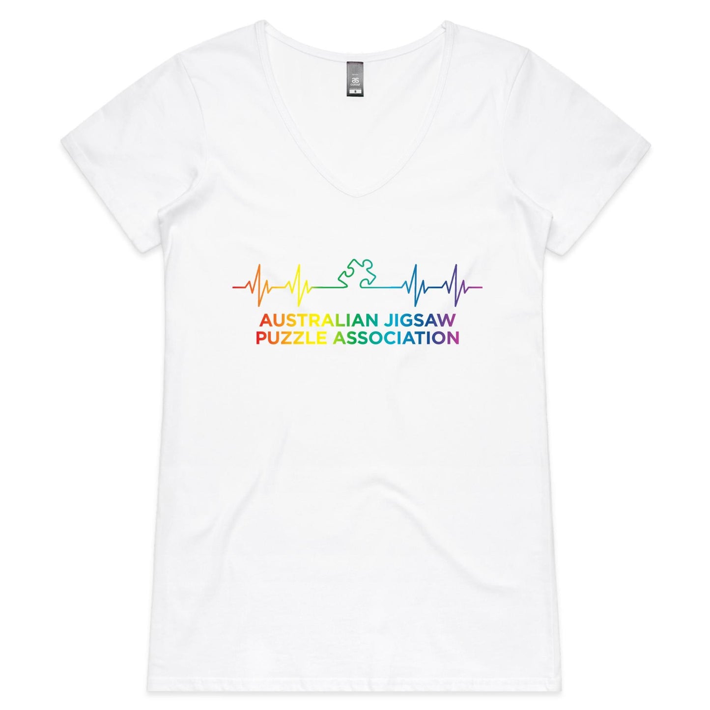 Heartbeat Pride - AS Colour Bevel - Womens V-Neck T-Shirt