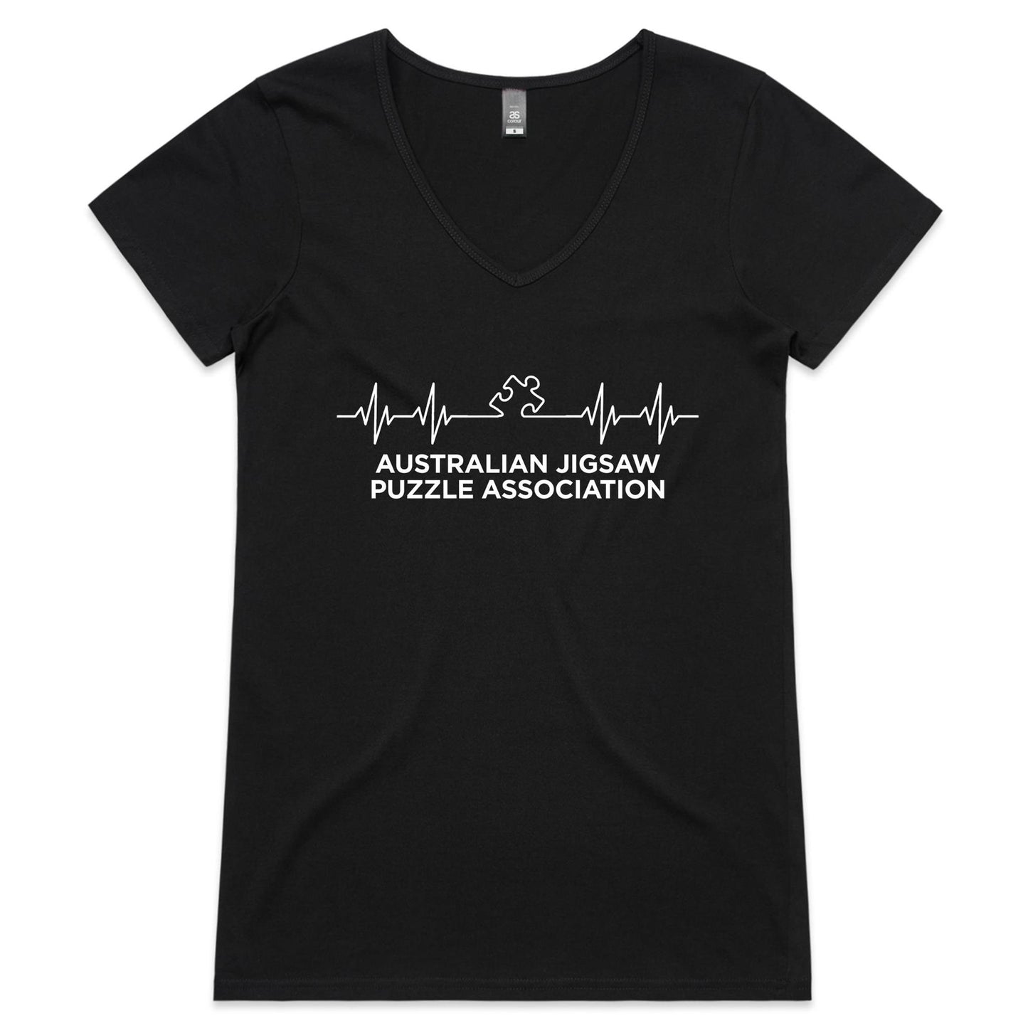 Heartbeat - AS Colour Bevel - Womens V-Neck T-Shirt